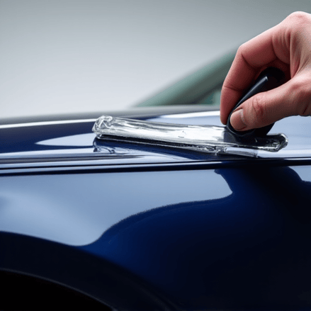 Premium XPEL Paint Protection Film installation on a luxury vehicle hood.