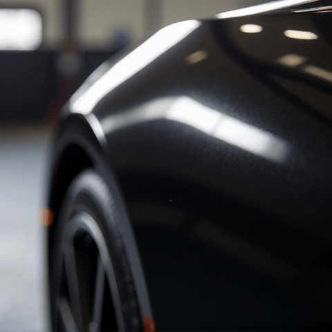 Close-up detail of a perfectly wrapped edge on a vehicle panel after PPF installation, showcasing meticulous craftsmanship. This image highlights the invisible nature of the film application, crucial for high-quality protection on Studio City vehicles.