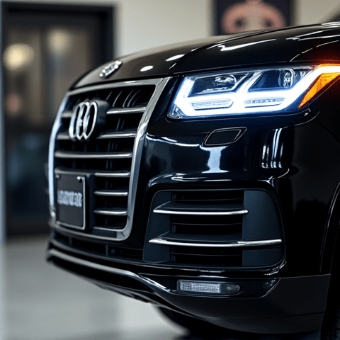 Flawless Paint Protection Film installation on a Tesla Model 3 bumper in North Hollywood. High-quality XPEL film application ensuring seamless, invisible protection against road debris.