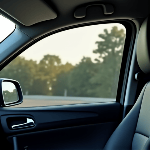 Interior view showing glare reduction achieved with standard window tint, enhancing driver comfort during sunny LA days.