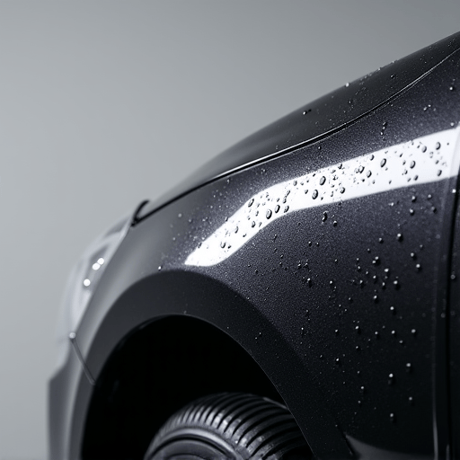 Autograff technician performing a flawless ceramic coating application on a Tesla Model Y in a Studio City driveway.