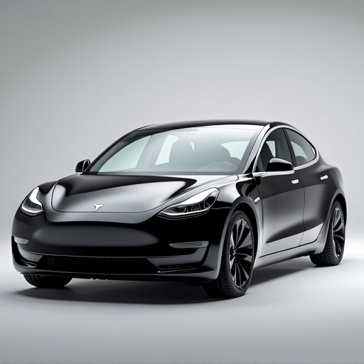 Flawless high-gloss finish after ceramic coating application on a Tesla Model 3 in North Hollywood.