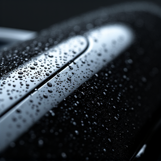 Extreme water beading test on a freshly ceramic coated vehicle surface. Demonstrating the hydrophobic power of our premium coatings.