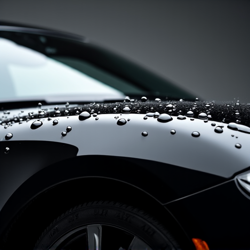 Ceramic coating applied to an electric vehicle for enhanced gloss and protection against environmental contaminants.