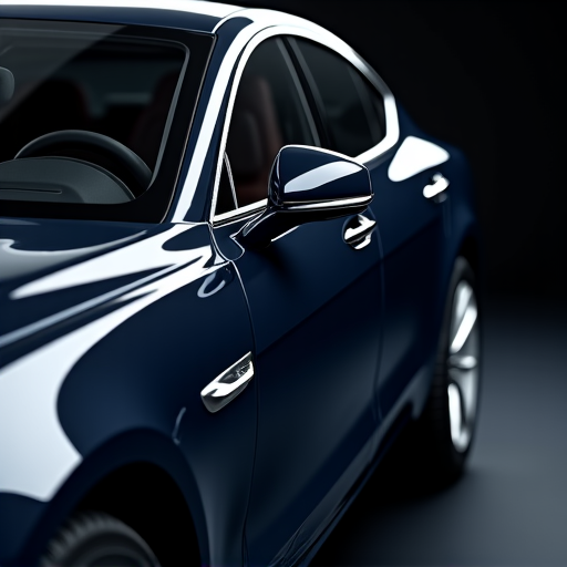 Close-up of a luxury sedan's paint after ceramic coating, showing deep, flawless reflection. Signature quality finish for discerning owners.