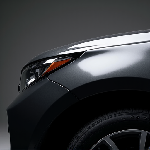 High-gloss reflection captured on a freshly PPF-applied fender, demonstrating the mirror-like finish achieved with premium film. This detail shot emphasizes the depth and clarity provided by Autograff's PPF services in Studio City.