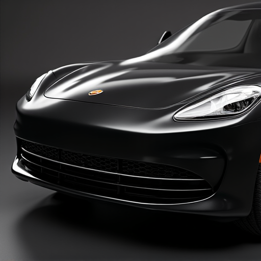 Mirror-like reflection achieved with ceramic coating on a black vehicle parked in Studio City. Showcasing Autograff's signature quality finish.