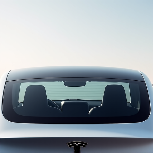 Perfectly executed one-piece rear window tint on a Tesla Model S, a signature service demonstrating expert installation skill. This level of precision is guaranteed for all Tesla clients.